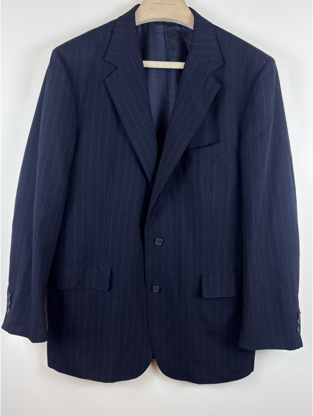 Vintage Brooks Brothers Makers Brooksease 42 Navy Pinstripe Wool Blazer USA